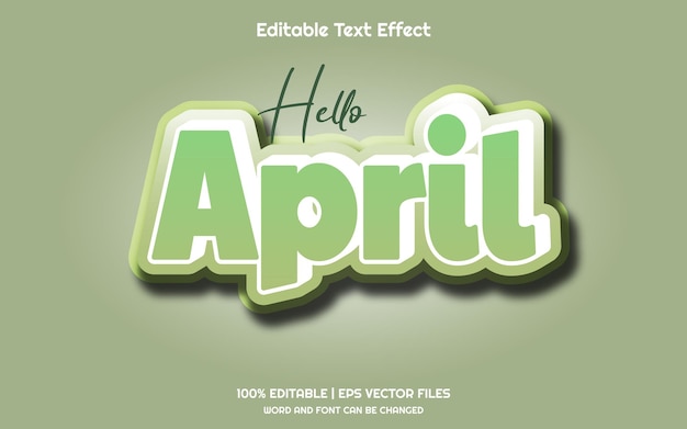 Efeito de texto editável em 3d de abril
