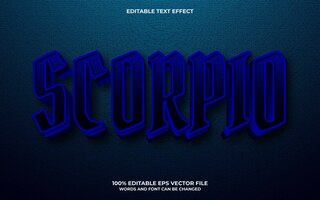 Efeito de texto editável em 3d de escorpião