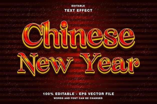 Vetor efeito de texto editável em 3d do ano novo chinês