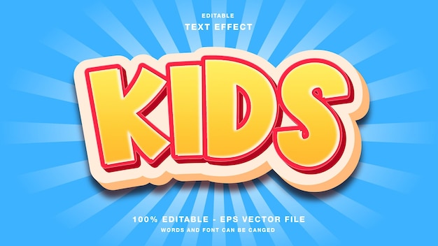 Efeito de texto editável em 3D Kids Cartoon