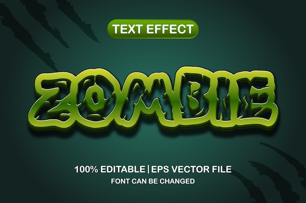 Efeito de texto editável em 3d zombie