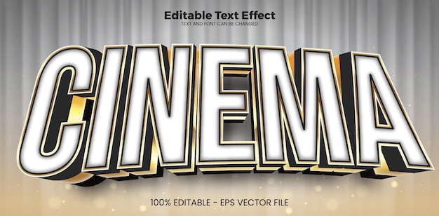 Efeito de texto editável em Cinema em um estilo de tendência moderno