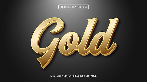 Efeito de texto editável em estilo 3d de texto dourado