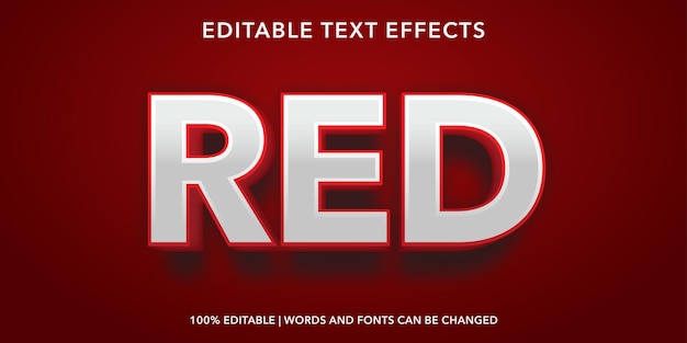 Efeito de texto editável em estilo 3d de texto vermelho