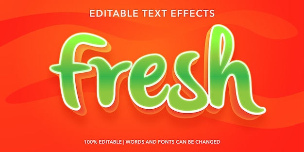 Efeito de texto editável em estilo 3d fresco