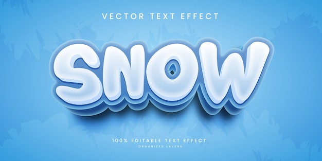 Efeito de texto editável em estilo de neve fria