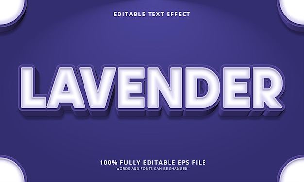 Efeito de texto editável em estilo de texto lavanda