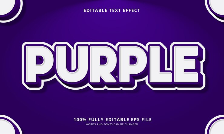 Efeito de texto editável em estilo de texto roxo
