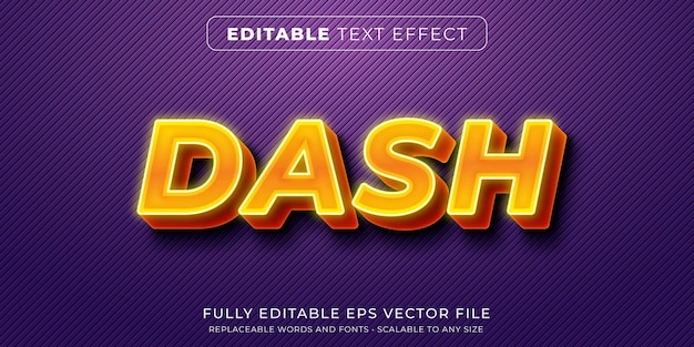 Vetor efeito de texto editável em estilo negrito amarelo neon brilhante