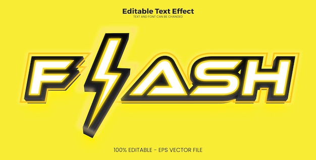 Vetor efeito de texto editável em flash em um estilo de tendência moderno