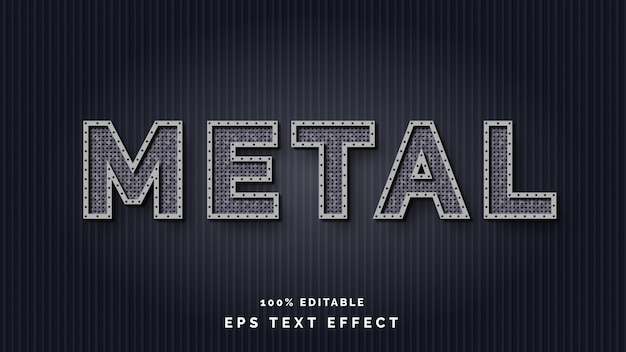 Vetor efeito de texto editável em metal