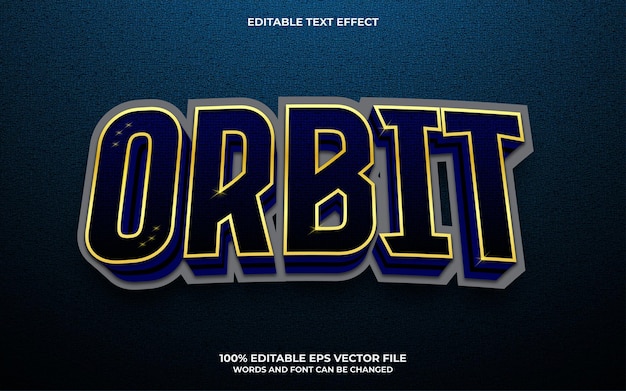 Efeito de texto editável em órbita 3d