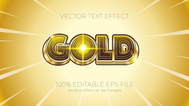 Efeito de texto editável em ouro estilo eps efeito de texto editável