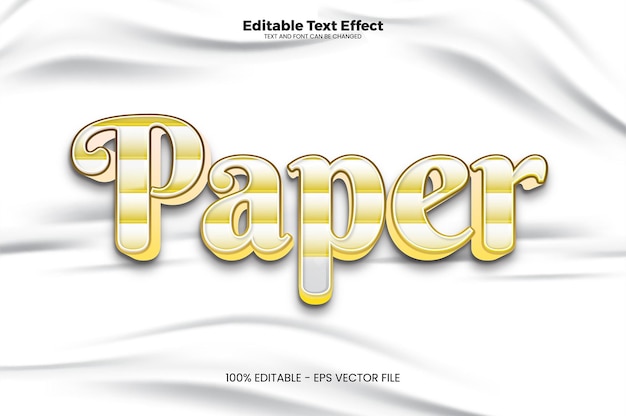 Efeito de texto editável em papel no estilo moderno de tendência premium vector