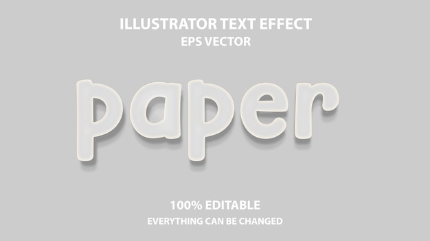 Efeito de texto editável em papel