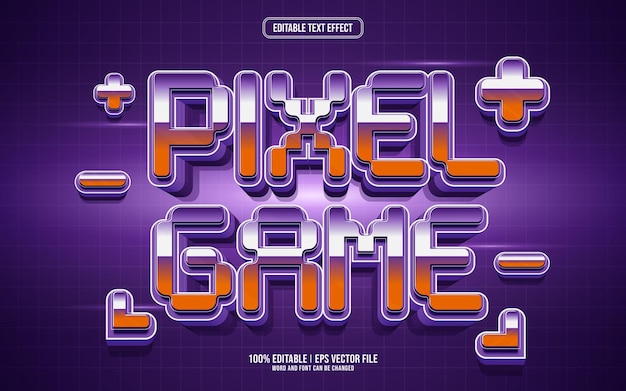 Efeito de texto editável em pixel game 3D