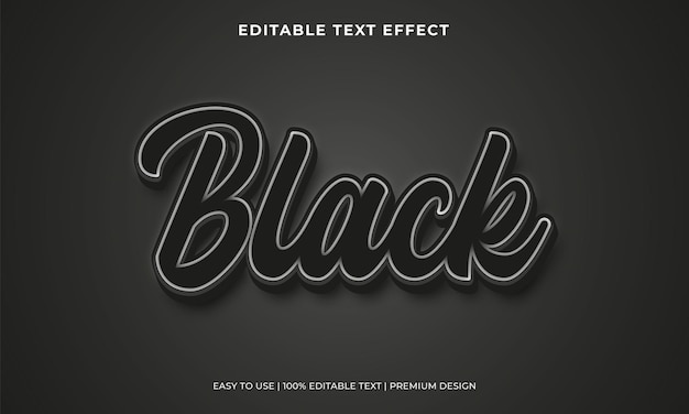 efeito de texto editável em preto
