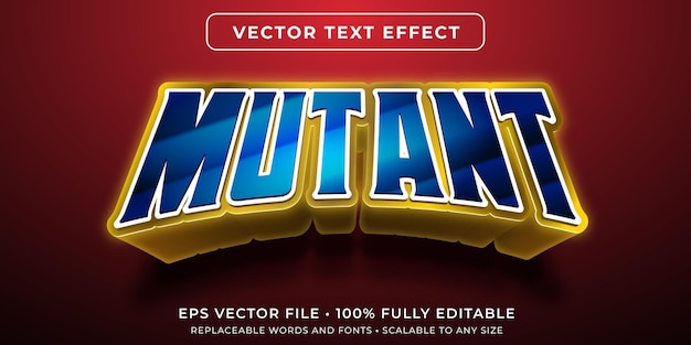 Vetor efeito de texto editável em quadrinhos estilo super-herói mutante