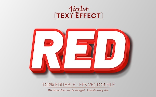 Efeito de texto editável em vermelho