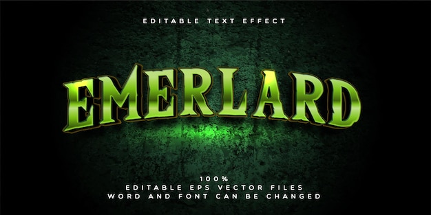 Vetor efeito de texto editável emerald