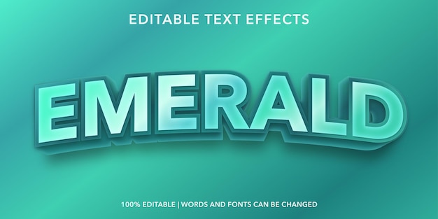 Efeito de texto editável emerald