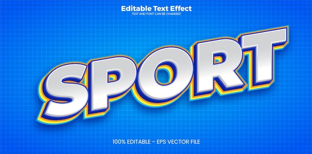Efeito de texto editável esportivo no estilo de tendência moderno