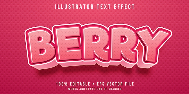 Efeito de texto editável - estilo berry de frutas