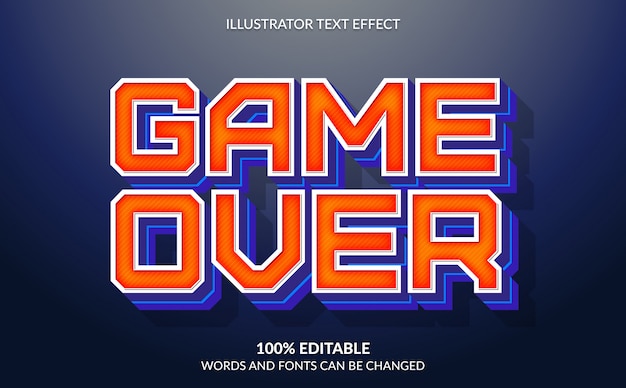 Efeito de texto editável, estilo de jogo 3d sobre texto