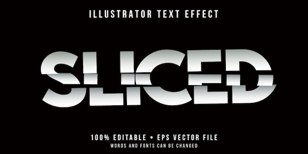 Efeito de texto editável - estilo de letras fatiadas