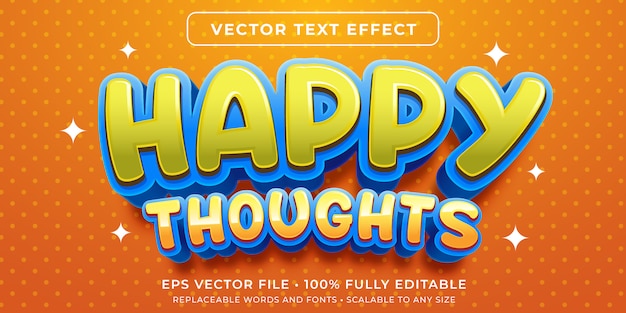 Efeito de texto editável - estilo de pensamentos felizes