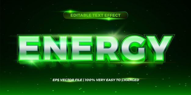 Vetor efeito de texto editável - estilo de texto de cor verde energia