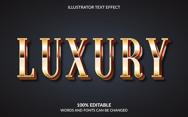 Efeito de texto editável, estilo de texto de luxo 3D
