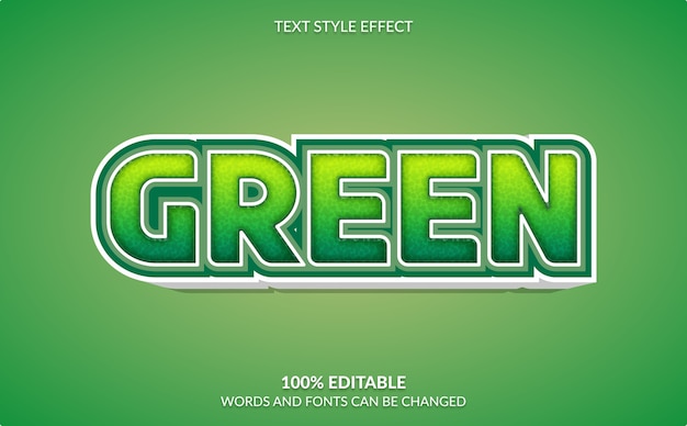 Efeito de texto editável, estilo de texto maçã verde