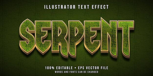 Efeito de texto editável - estilo de textura de serpente