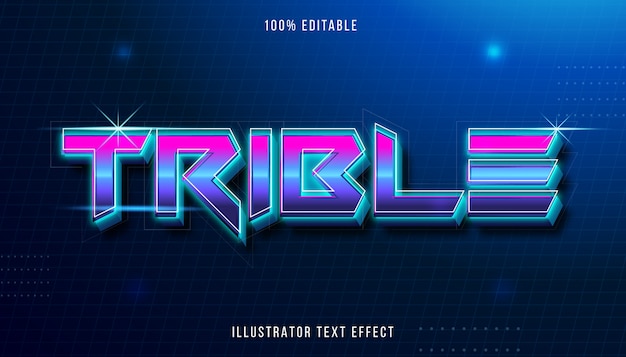 Efeito de texto editável - estilo de título trible retrô