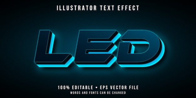 Efeito de texto editável - estilo futurista de luz led neon