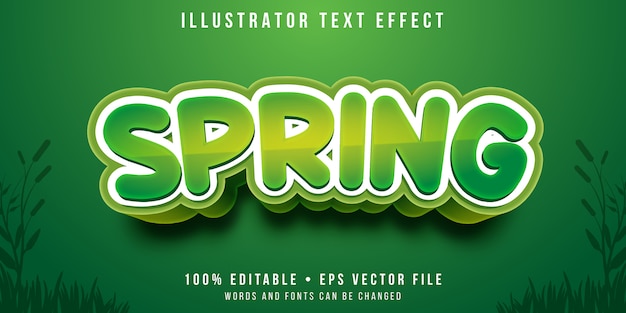 Efeito de texto editável - estilo primavera