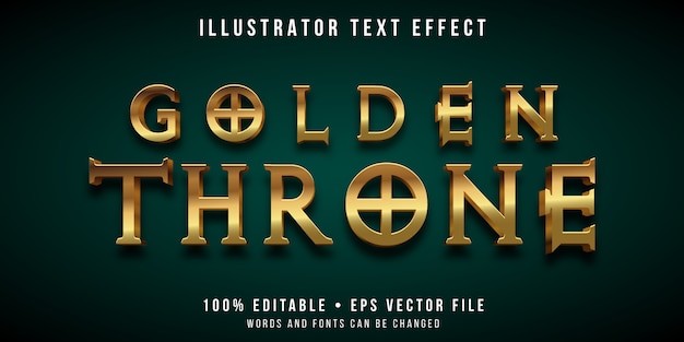 Efeito de texto editável - estilo trono de ouro