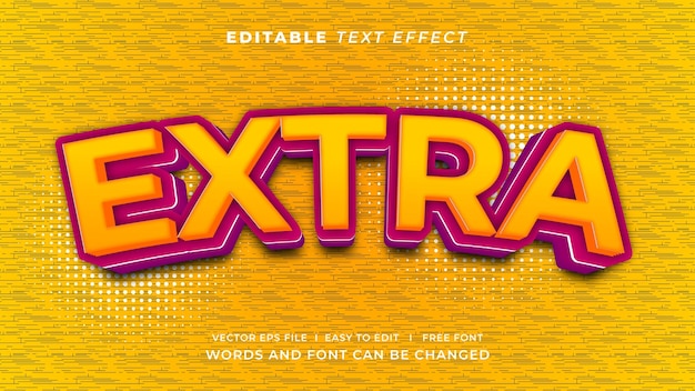 Efeito de texto editável extra estilo 3d