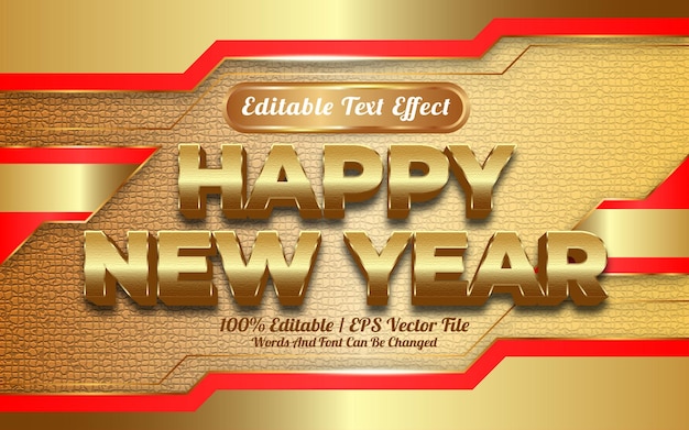 Efeito de texto editável feliz ano novo
