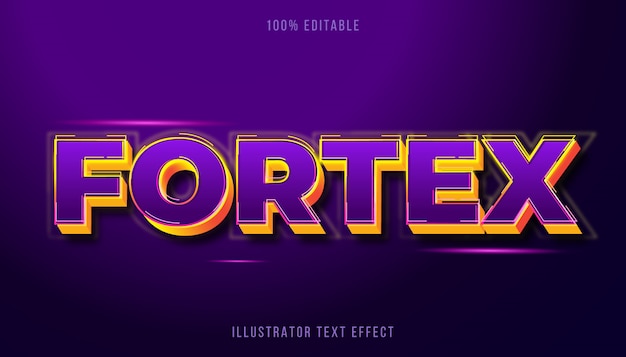 Efeito de texto editável-Fortex estilo de título roxo