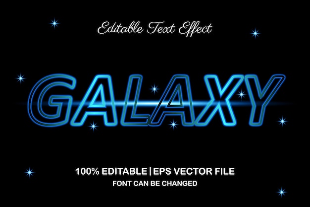 Efeito de texto editável galaxy 3d