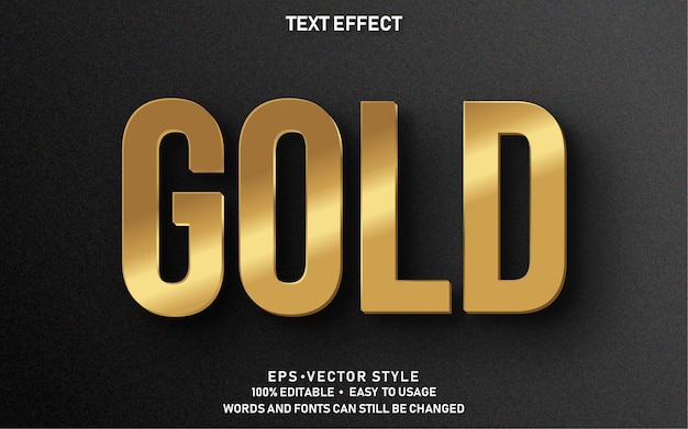 Efeito de texto editável Gold Premium Vector