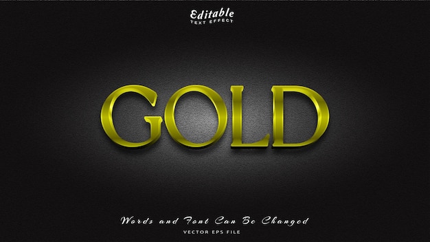Efeito de texto editável GOLDEN, fonte gratuita