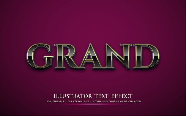 Efeito de texto editável ilustrações em grande estilo