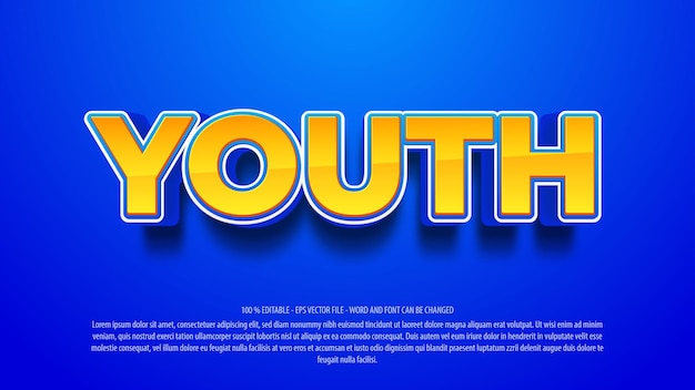 efeito de texto editável jovem