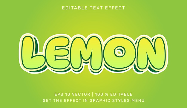 Efeito de texto editável lemon 3d