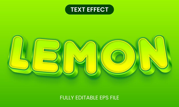 Efeito de texto editável Lemon 3d