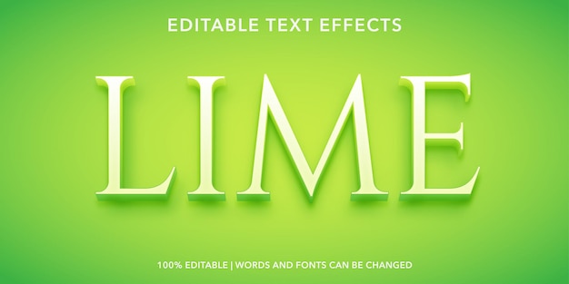 Vetor efeito de texto editável lime