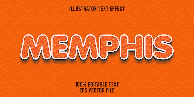 Vetor efeito de texto editável memphis